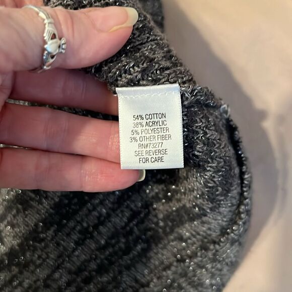 Apt9 size XL heathered grey 1 button front with rounded hem cardigan EUC - Picture 5 of 7